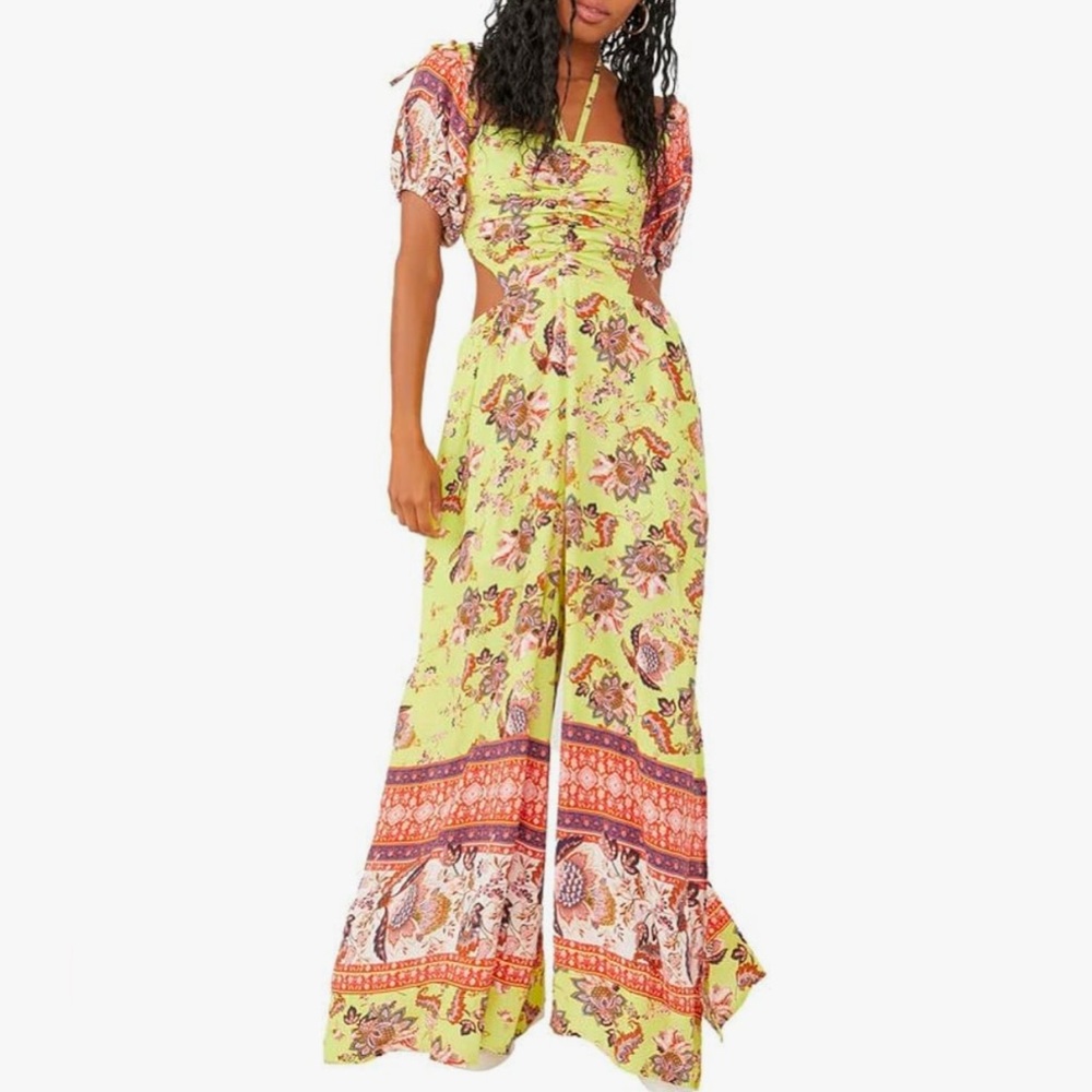 NWT Free People Women's Bali Citrus Skies Jumpsuit Medium